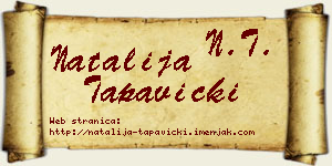 Natalija Tapavički vizit kartica